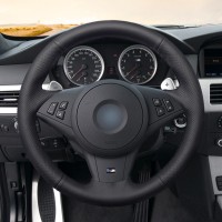 Оплетка на руль из «Premium» экокожи BMW E64 (Convertible) 2004-2010 г.в. (без выемок под пальцы, черная)