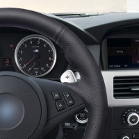 Оплетка на руль из «Premium» экокожи BMW E63 (Coupe) 2003-2010 г.в. (с выемками под пальцы, черная)