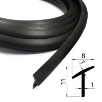 Уплотнитель Т-образный для обвесов (5 метров, чёрный)