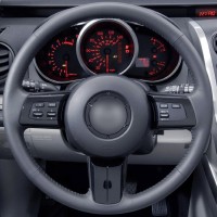 Оплетка на руль из натуральной кожи Mazda RX-8 I 2009-2012 г.в. (для замены штатной кожи, черная)